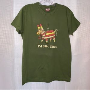 Bustedtees army green t shirt size ladies XLarge